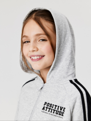 20241000010 Куртка (толстовка) детская для девочек Moringa_jk серый ACOOLA Kids