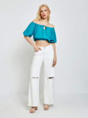 10200270374 Блузка жен. Freesia_blouse бирюзовый CONCEPT CLUB Women