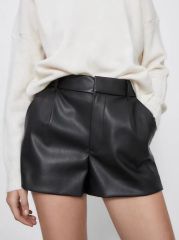 Короткие шорты ZARA с высокой талией, PU