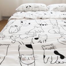 Простыня с кошками 160*230 см, хлопок