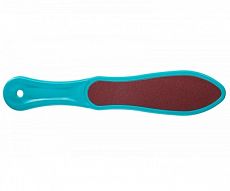 023696 Domix Green Professional. Тёрка абразивная БИРЮЗОВАЯ педикюрная двусторонняя с пластиковой ручкой