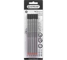 Набор карандашей ACMELIAE ArtMate 6 шт. (2H,HB,2B,4B,6B,8B) блистер