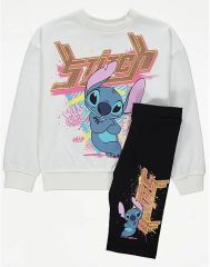 Disney Lilo and Stitch Graffiti Sweatshirt and Cycling Shorts Outfit