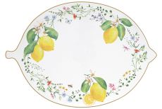 Блюдо, 30х21,5 см, фарфор P, овальное, белое, Цветы и лимоны, Fleurs et Citrons, 63254