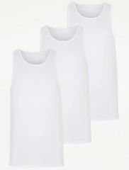 White Plain Vests 3 Pack