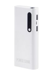 ЦЕНКА Внешний аккумулятор LuazON PB-15, 10000 мАч, 2 USB, 1 А, дисплей, фонарик, белый 7124399