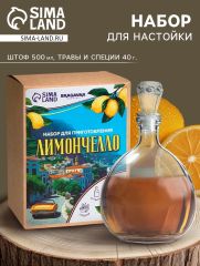 Подарочный набор для приготовления настойки «Лимончелло», набор специй, штоф