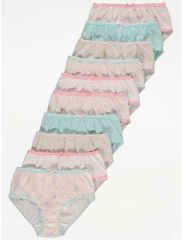 Pink Floral Knickers 10 Pack