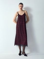 Платье миди из кружева, PL1700/sway bordo