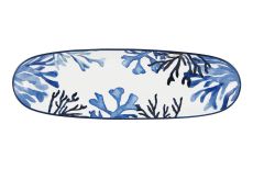 Блюдо, 40х12,5 см, керамика К, белое, овальное, Синие кораллы, Blue Coral, 63290