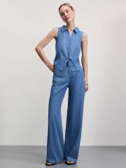 ZR2506092314-102 брюки джинсовые женские голубой индиго ZARINA