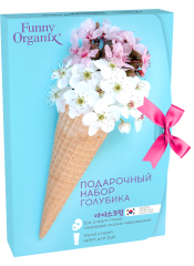[FUNNY ORGANIX] НАБОР средств для лица и тела подарочный ГОЛУБИКА (маска тканевая+крем для рук), 25 гр/30 мл