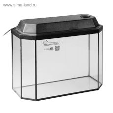 4199313 Аквариум панорамный с крышкой, 30 литров, 46 х 20 х 33/38 см, чёрный