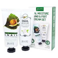Jigott Набор кремов для рук и ног с экстрактом слизи улитки / Real Moisture Snail Hand & Foot Set, 100 мл x 2