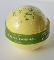 [NOKAMI] Бомбочка для ванн ЗЕЛЕНЫЙ АНАНАС шипящая, 120 гр
