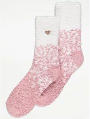 Pink Ombre Heart Cosy Socks