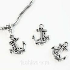 Подвеска Якорь, серебро (без бейла)