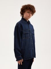 104081_OLB Рубашка для мальчика т.синий (вар.1) Orby