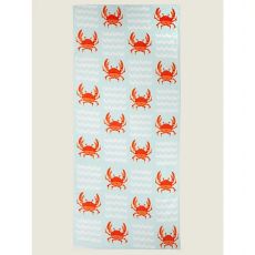 Light Blue Crab Beach Towel