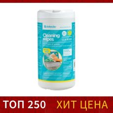 Салфетки чистящие для всех типов экранов, Defender Cleaning wipes, Optima, 100 штук в тубе 1184026