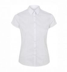 Senior Girls White Short Sleeve Stretch Slim Fit School Shirt