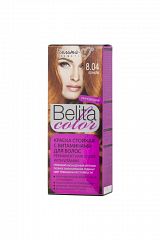 Краска стойкая с витаминами для волос серии «Belita сolor» № 8.04 Коньяк