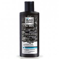 027964 Витэкс BLACK CLEAN for MEN. Лосьон после бритья с активным углём, 150мл