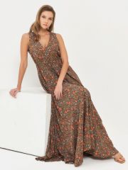 Сарафан женский 5221-3711 Ш76 оливковый цветы VAY