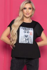 Б8522 Футболка LADY TAIGA Черная