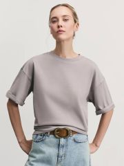 W_OVERSIZE5-69 футболка женская тауп принт ZARINA
