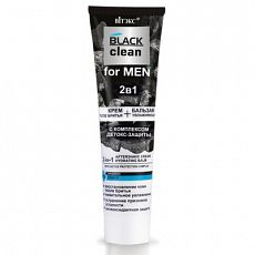 027960   Витэкс BLACK CLEAN for MEN. Крем 2в1 после бритья + увлажняющий бальзам с комплексом детокс-защиты, 100мл