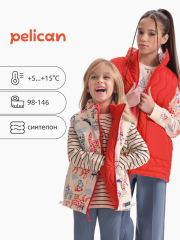GZVM3371/1 Жилет для девочек Алый(68) Pelican