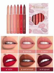 NJ Cosmetics Подарочный набор матовых помад для губ, тон A, 6 шт. Арт.: 80832 ? Помады в виде удобного карандаша очень экономны и комфортны в использовании. Продукт не сушит губы. Благодаря питательны
