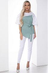 К10164 Костюм (Блуза+Брюки) LADY TAIGA Белый, Фисташковый