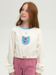GFNY4318/2 Толстовка для девочек Молочный(28) Pelican