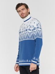 Свитер мужской 212-12252 деним/белый VAY
