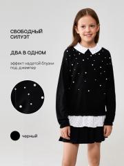 20240310041 Джемпер детский для девочек Nicolet черный ACOOLA Kids