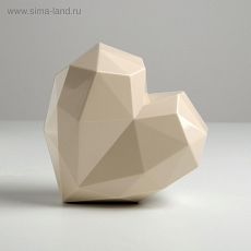 5195136 Подарочная коробка «Бежевое сердце», 18 × 18 × 12.5 см