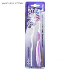 1689966 Зубная щётка White Glo Medium + ластик для удаления налёта, средняя жесткость