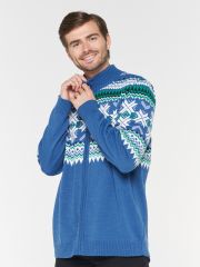Жакет мужской 212-11033 деним/белый/зелёный лес/т.синий VAY