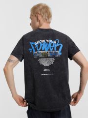 511818 MARK FORMELLE Футболка серый acid wash +печать