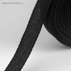 1421385 Лента киперная, 20 мм, 50 ± 1 м, цвет чёрный