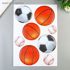 4895259 Объёмные наклейки Room Decor "Спортивные мячики" 30х45 см