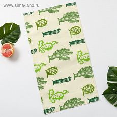 4126959 Полотенце Этель «Кактусы», 35×65 см на петельке, репс, пл. 130 г/м², 100% хлопок