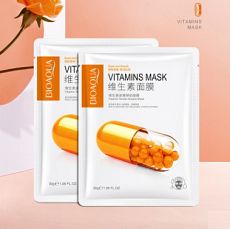 BioAqua Vitamins Tender Elastic Mask Тканевая маска для лица с витамином B2, 3 шт