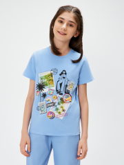 20230510011 Футболка детская для девочек Coimbra лавандовый ACOOLA Kids