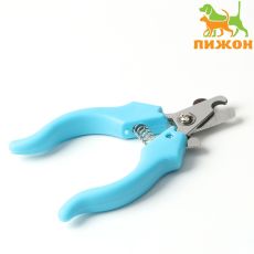 6960834 Когтерез боковой малый с фигурными ручками, отверстие 9 мм, голубой