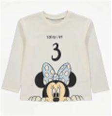 Кремовый топ с Minnie Mouse «Сегодня мне 3» Disney