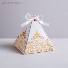 ЦЕНА ЗА 5 ШТ! 1256839 Бонбоньерка «Роскошь золота», 7.2 × 7.2 см