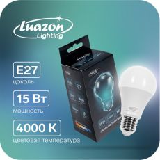 ЦЕНА ЗА 2 ШТ! 5367542 Лампа cветодиодная Luazon Lighting, A60, 15 Вт, E27, 1350 Лм, 4000 К, дневной свет